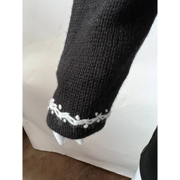 Charter Club Womens Pullover Sweater Black White Nordic Fair Isle Long Sleeve M - Picture 10 of 12